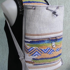 Szőttes textil hátizsák  - táska & tok - hátizsák - hátizsák - Meska.hu