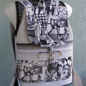 Picasso textil hátizsák , Táska & Tok, Hátizsák, Hátizsák, Varrás, MESKA