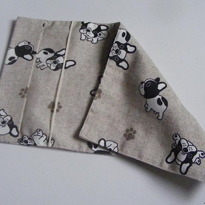 Textil könyv- vagy határidőnapló borító állítható szélességgel, kis bulldogok - könyv & zene - könyvtok - Meska.hu