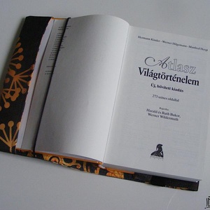 Kétoldalú vízhatlan könyvborító állítható szélességgel, sárga ornamentum/nagy virág - könyv & zene - könyvtok - Meska.hu
