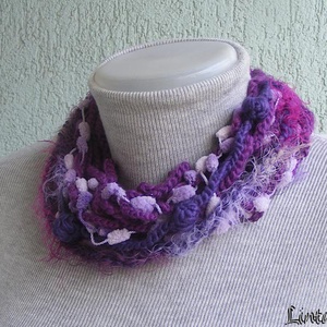 Téli horgolt nyaklánc barna-fekete színekben - ékszer - nyaklánc - nyakpánt, gallér - Meska.hu