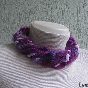 Téli horgolt nyaklánc barna-fekete színekben - ékszer - nyaklánc - nyakpánt, gallér - Meska.hu