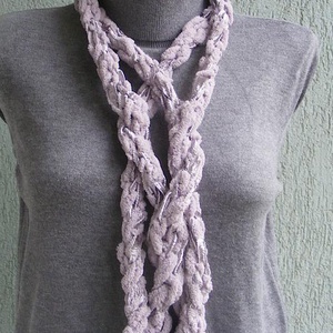 Téli horgolt nyaklánc halványlila színekben - ékszer - nyaklánc - nyakpánt, gallér - Meska.hu