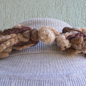 Téli horgolt nyaklánc barna színekben - ékszer - nyaklánc - nyakpánt, gallér - Meska.hu