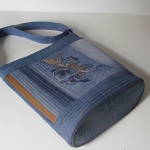 Virágok farmer  táska - táska & tok - kézitáska & válltáska - válltáska - Meska.hu