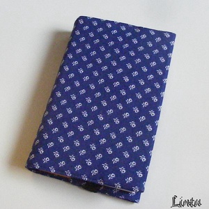 Könyvborító állítható szélességgel, kékfestő jellegű anyagból - könyv & zene - könyvtok - Meska.hu