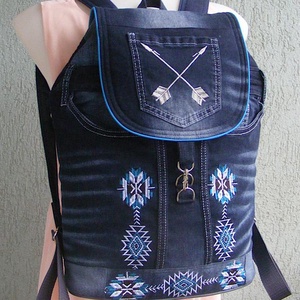 Farmer hátizsák hímzett motívumokkal, Táska & Tok, Hátizsák, Hátizsák, Varrás, Patchwork, foltvarrás, MESKA