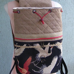 Darvak textil hátizsák gobelin jellegű vászonból - táska & tok - hátizsák - hátizsák - Meska.hu