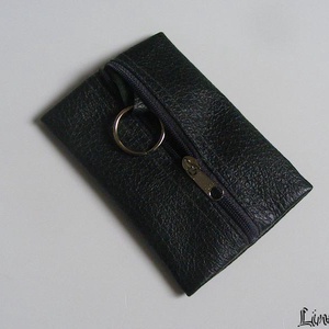 Valódi bőr kulcstartó, sötétzöld - táska & tok - kulcstartó & táskadísz - kulcstartó - Meska.hu