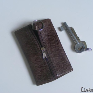Valódi bőr kulcstartó, kakaóbarna - táska & tok - kulcstartó & táskadísz - kulcstartó - Meska.hu