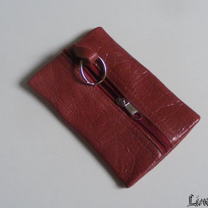 Valódi bőr kulcstartó, sötétrózsaszín - táska & tok - kulcstartó & táskadísz - kulcstartó - Meska.hu