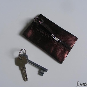 Valódi bőr kulcstartó, metál barna, Táska & Tok, Kulcstartó & Táskadísz, Kulcstartó, Varrás, MESKA