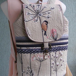 Madárka textil hátizsák  - táska & tok - hátizsák - hátizsák - Meska.hu