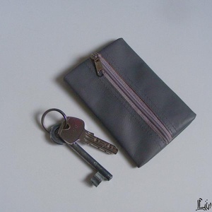 Valódi bőr kulcstartó szürke színben, Táska & Tok, Kulcstartó & Táskadísz, Kulcstartó, Varrás, MESKA