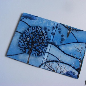 Kék erdő, textil anyagból készült ebook olvasó kemény tok - táska & tok - ebook & tablet tok - Meska.hu