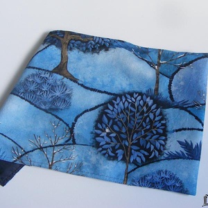 Kék erdő, textil könyvborító állítható szélességgel - könyv & zene - könyvtok - Meska.hu