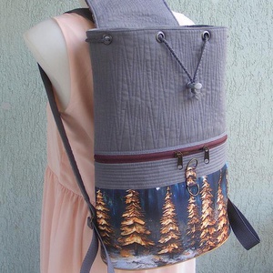 Színes erdő textil hátizsák  - táska & tok - hátizsák - hátizsák - Meska.hu