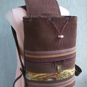 Provence textil hátizsák gobelin jellegű vászonból - táska & tok - hátizsák - hátizsák - Meska.hu