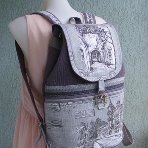 Város utcai textil hátizsák  - táska & tok - hátizsák - hátizsák - Meska.hu