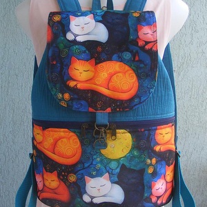 Macskák textil hátizsák  - Meska.hu
