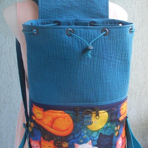 Macskák textil hátizsák  - táska & tok - hátizsák - hátizsák - Meska.hu