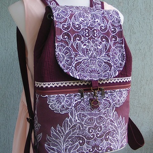 Csipke textil hátizsák  - Meska.hu