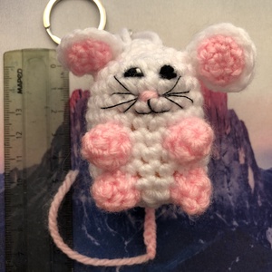 Amigurumi kisegér kulcstartó vagy táskadísz - Meska.hu