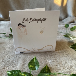 Pénzátadó gratulációs kártya, Esküvő, Nászajándék, Esküvői pénzátadó boríték, kártya, Fotó, grafika, rajz, illusztráció, MESKA