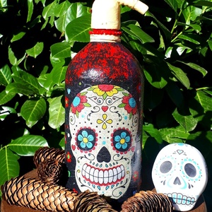 Festett retro szódásüveg Halloween dekoráció (7) - otthon & életmód - dekoráció - dísztárgy - Meska.hu