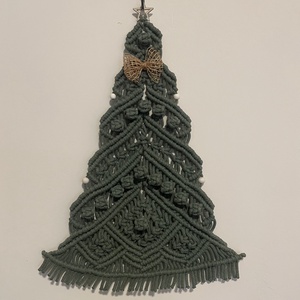 Makramé ezüstfenyő karácsonyfa - Meska.hu