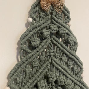 Makramé ezüstfenyő karácsonyfa - karácsony - karácsonyi lakásdekoráció - karácsonyi lakásdíszek - Meska.hu