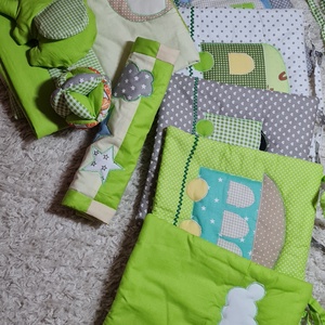 Patchwork baba garnitúra , Baba - mama, Baba ágynemű, Rácsvédő & Baldachin, Varrás, MESKA