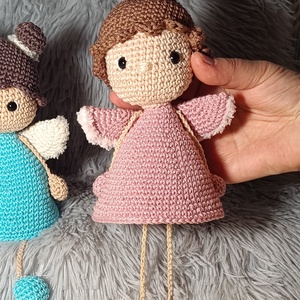 Karácsonyi angyalka horgolt figura - amigurumi horgolt figurák - játék & sport - plüssállat & játékfigura - más figura - Meska.hu