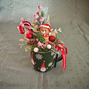 Adventi bögrés asztali dekoráció - karácsony - adventi díszek - adventi koszorú - Meska.hu