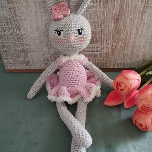 Ballerina nyuszi - amigurumi horgolt figura, Játék & Sport, Plüssállat & Játékfigura, Nyuszi, Horgolás, MESKA