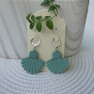 Legyező alakú kék fülbevaló - ékszer - fülbevaló - lógó fülbevaló - Meska.hu