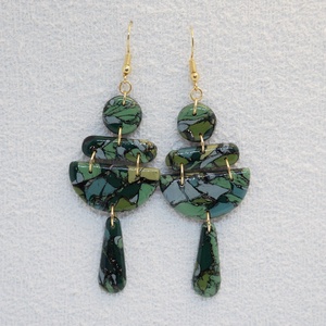 Ásvány hatású fülbevaló, fényes bevonattal - ékszer - fülbevaló - lógó fülbevaló - Meska.hu Ásvány hatású fülbevaló, fényes bevonattal - ékszer - fülbevaló - lógó fülbevaló - Meska.hu