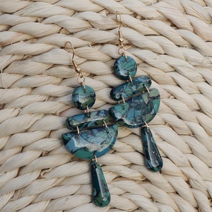 Ásvány hatású fülbevaló, fényes bevonattal - ékszer - fülbevaló - lógó fülbevaló - Meska.hu Ásvány hatású fülbevaló, fényes bevonattal - ékszer - fülbevaló - lógó fülbevaló - Meska.hu