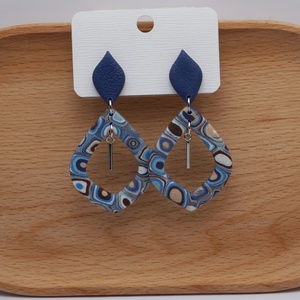 Kék mozaik fülbevaló - ékszer - fülbevaló - lógós kerek fülbevaló - Meska.hu Kék mozaik fülbevaló - ékszer - fülbevaló - lógós kerek fülbevaló - Meska.hu