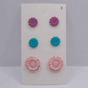 3 pár fülbevalószett, Ékszer, Fülbevaló, Pötty fülbevaló, Ékszerkészítés, Gyurma, MESKA