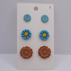 3 pár fülbevalószett, Ékszer, Fülbevaló, Pötty fülbevaló, Ékszerkészítés, Gyurma, MESKA