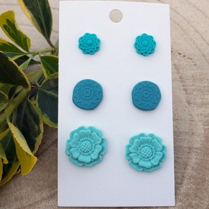 3 pár fülbevalószett, Ékszer, Fülbevaló, Pötty fülbevaló, Ékszerkészítés, Gyurma, MESKA