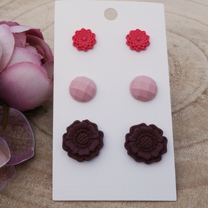 3 pár fülbevalószett, Ékszer, Fülbevaló, Pötty fülbevaló, Ékszerkészítés, Gyurma, MESKA