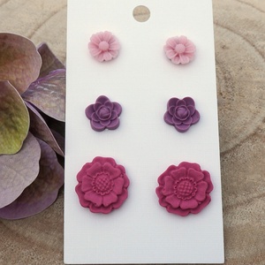 3 pár fülbevalószett, Ékszer, Fülbevaló, Pötty fülbevaló, Ékszerkészítés, Gyurma, MESKA