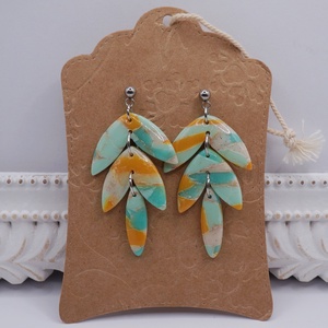 3 részes leveles  fülbevaló - ékszer - fülbevaló - lógó fülbevaló - Meska.hu