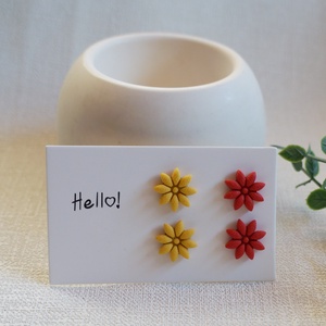 2 pár virágos fülbevaló, Ékszer, Fülbevaló, Pötty fülbevaló, Ékszerkészítés, Gyurma, MESKA