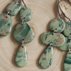 Ásványhatású zöld  fülbevaló - ékszer - fülbevaló - lógó fülbevaló - Meska.hu Ásványhatású zöld  fülbevaló - ékszer - fülbevaló - lógó fülbevaló - Meska.hu