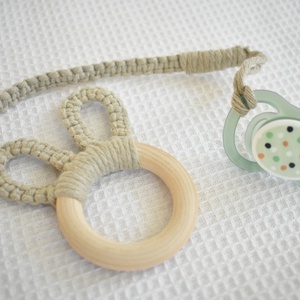 Makramé cumilánc és rágóka Szett - otthon & életmód - babaszoba, gyerekszoba - babaszoba dekoráció - Meska.hu