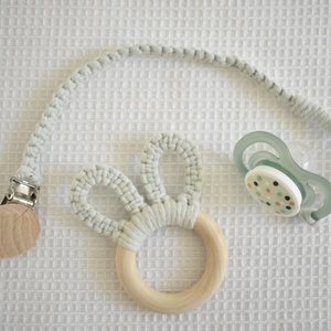 Makramé cumilánc és rágóka Szett - otthon & életmód - babaszoba, gyerekszoba - babaszoba dekoráció - Meska.hu