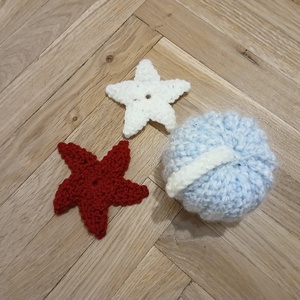 Horgolt kistök, és két horgolt csillag - karácsony - karácsonyi lakásdekoráció - karácsonyi lakásdíszek - Meska.hu